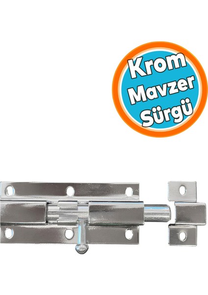 Metal Kapı Sürgüsü Krom Mavzer Sürgü Sürgülü Kilit 25X70 mm Kapı Pencere Emniyet Kilidi