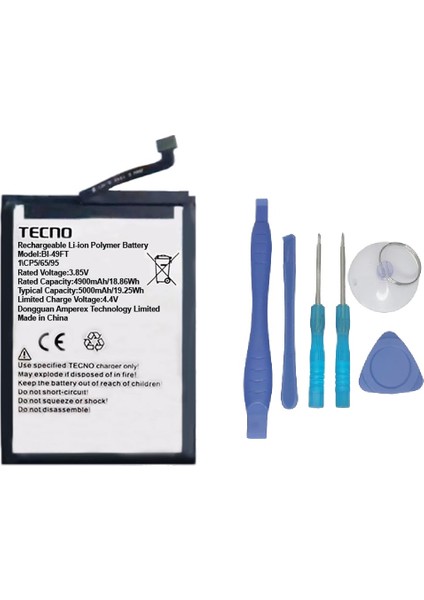 Tecno Spark 6 GO Batarya Pil Sıfır Orijinal + TAMİR SETİ