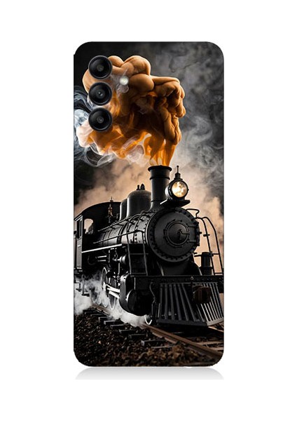 Samsung Galaxy A15 Uyumlu Kara Tren Desenli Silikon Kılıf