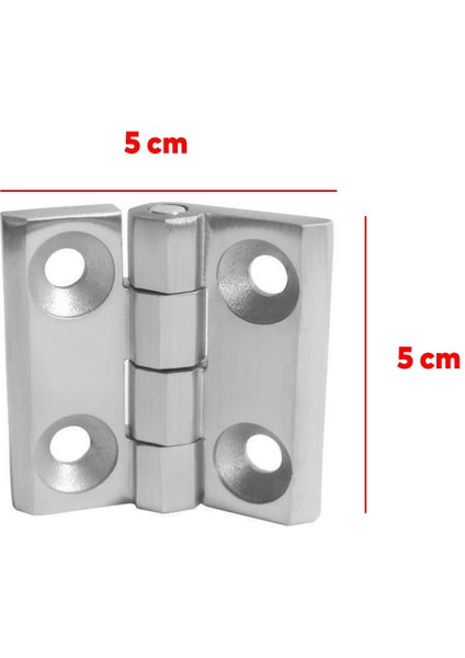 Mobilya Dolap Kapak Hobi Menteşesi Metal Krom 5 cm x 5 cm Kare Yaprak Menteşe 1 Adet