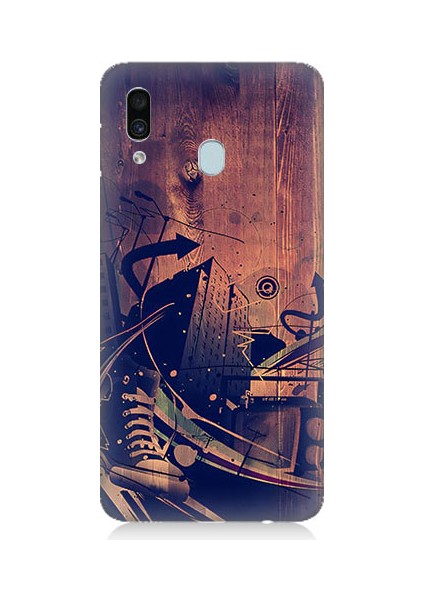 Samsung Galaxy A30 Uyumlu Karanlık Tiyatro Desenli Silikon Kılıf