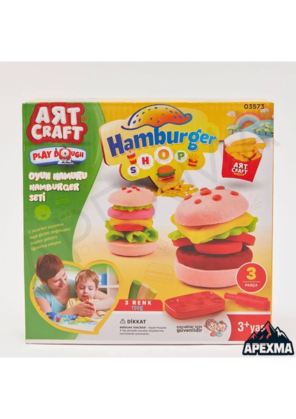 Hamburger Oyun Hamuru Ve Kalıp Seti 150 Gr. - Eğlenceli Hamburger Hamur Ve Kalıp Set - Kız Erkek Oyuncak
