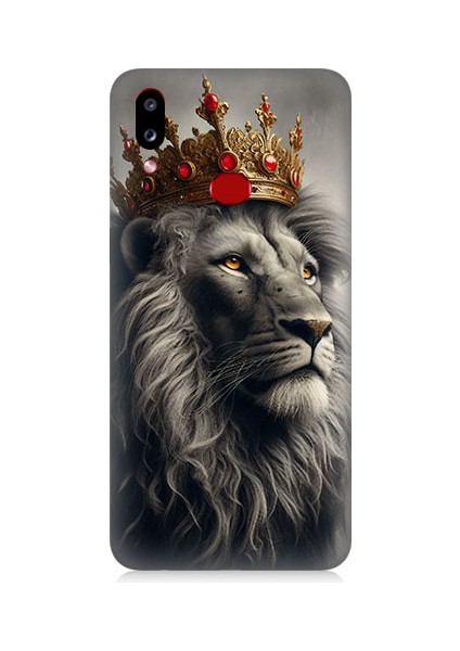 Samsung Galaxy A10S Uyumlu Taçlı Aslan 3 Desenli Silikon Kılıf