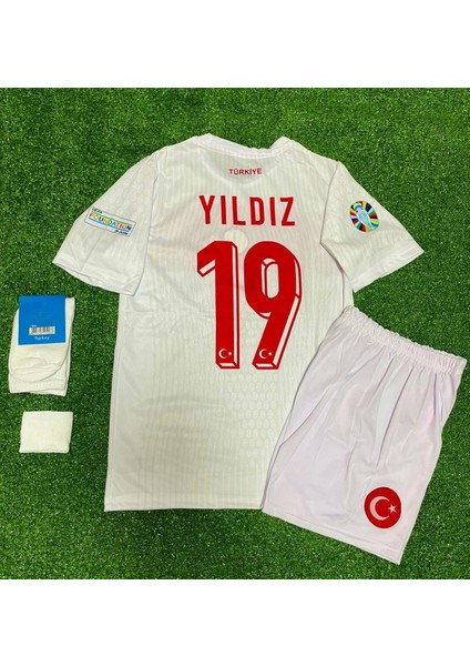 Türkiye Euro 2024 Kenan Yıldız Iç Saha Çocuk Forması 4'lü Set (White)