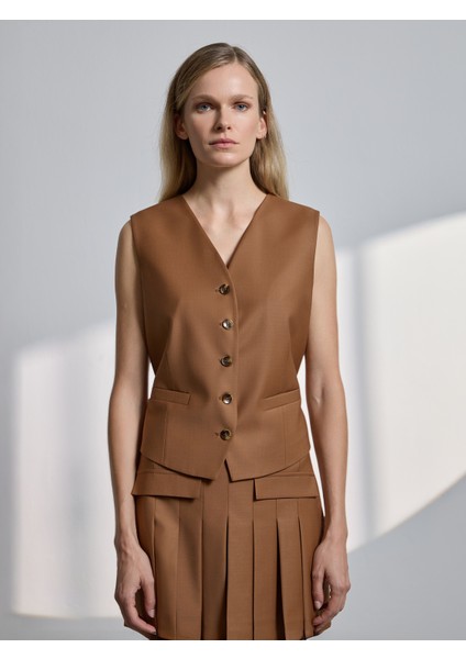 Kadın Yelek-Kahverengi