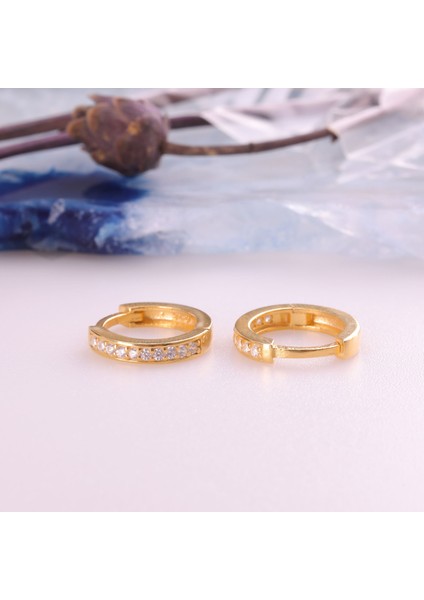 925 Ayar Gümüş Taşlı Halka Küpe Çap:13 Mm- ES00145 fiyatları