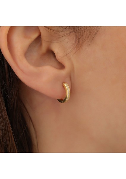 925 Ayar Gümüş Taşlı Halka Küpe Çap:13 Mm- ES00145 modelleri