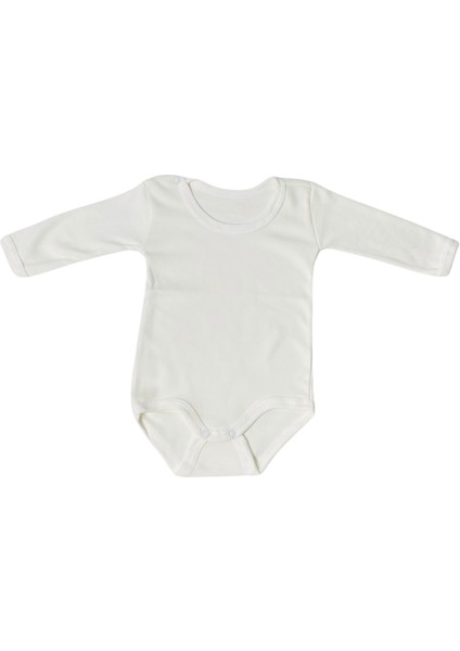 Düz Kollu Çıtçıtlı Badi - Krem