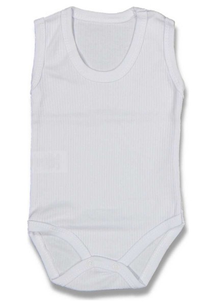 Çizgili Askılı Badi - Beyaz