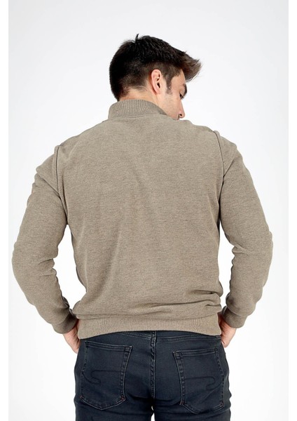 Luke Erkek Dik Yaka Sweatshirt Vizon fırsatları