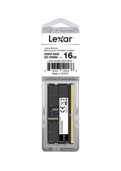 16GB  LD5S16G56C46ST-BGS 5600MHZ Ddr5 So-Dımm CL46 262 Pin 1.2V Ram Bellek