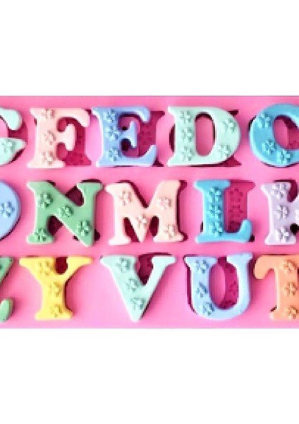 Alfabet 4m Büyük Harf Çiçek Silikon Kalıp K-309