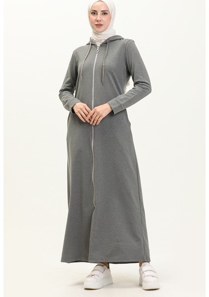 Kapüşonlu Cepli Spor Ferace 3011-03 Gri fiyatları