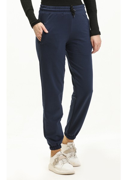 Fermuarlı Cepli Jogger Eşofman Altı 23015-02 Lacivert
