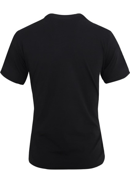 Siyah Comfort Fit Bisiklet Yaka T-Shirt fiyatları