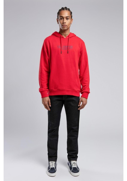 Faust Erkek Kapüşonlu Sweatshirt Kırmızı