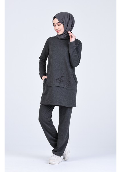 Bisiklet Yaka Eşofman Takım 9149-03 Antrasit