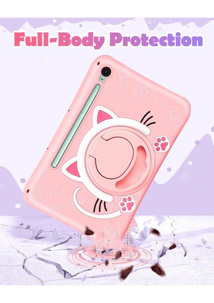 Samsung Galaxy Tab S9 (2023) Çocuklar Için Askılı Standlı 3D Kedi Figürlü Silikon Kılıf Sm- X710 X716 X718 indirimleri