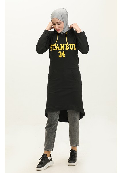 Kapüşonlu Sweatshirt 23107-02 Siyah Gold fiyatları
