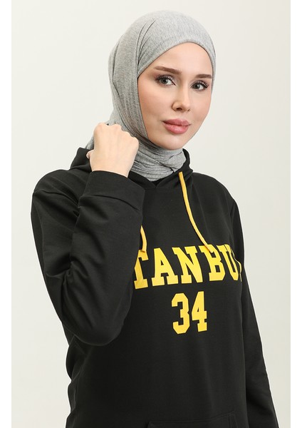 Kapüşonlu Sweatshirt 23107-02 Siyah Gold modelleri