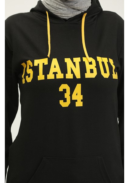 Kapüşonlu Sweatshirt 23107-02 Siyah Gold fırsatları