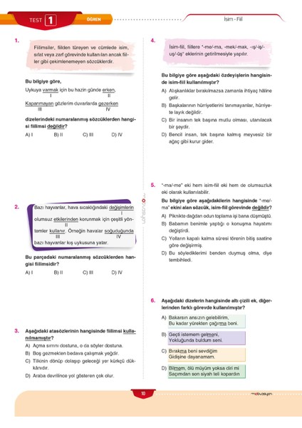 Motivasyon 8. Sınıf Türkçe Soru Bankası