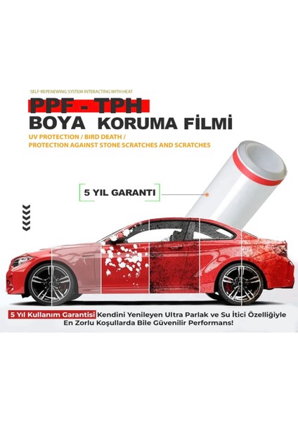 Boya Koruma Kaput Koruma Filmi Ppf-Tph Poliüretan 190 Mikron 15MX152CM (Tüm Araç Kaplama)