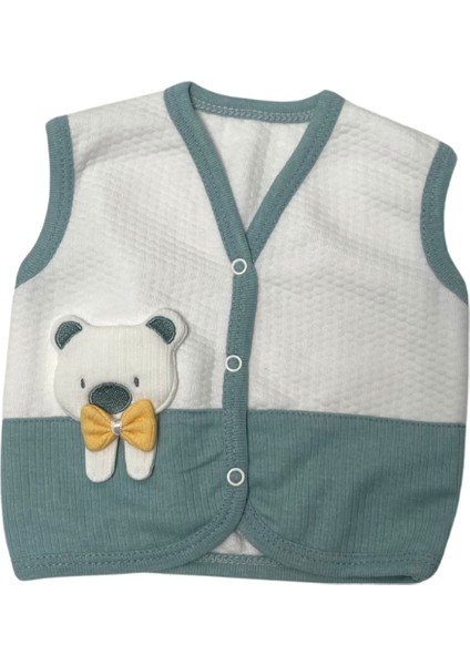 Ayıcıklı Lüx Kapitone Yelek - Su Yeşili