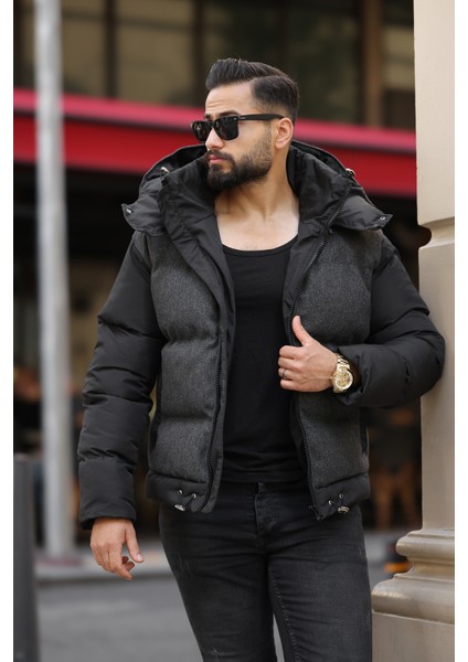 Erkek Kapüşonlu Kaşe Mont fiyatları