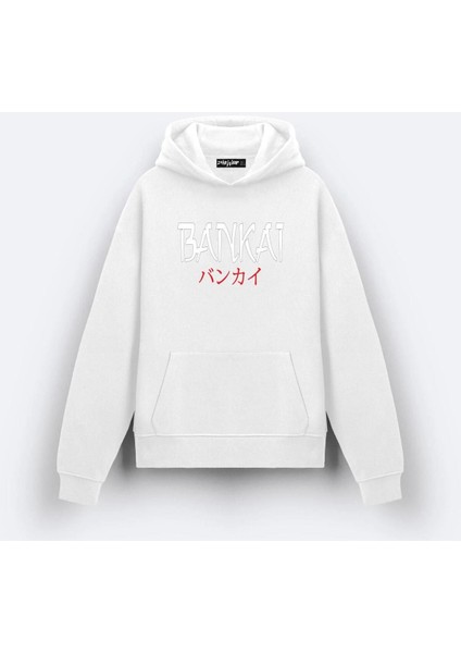 Bankai Bleach Anime Baskılı Beyaz Sweatshirt