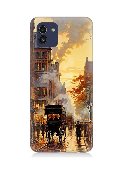 Samsung Galaxy A03 Uyumlu Şehir Manzarası Desenli Silikon Kılıf
