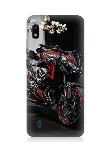 Samsung Galaxy A10 Uyumlu Siyah Motosiklet Desenli Silikon Kılıf