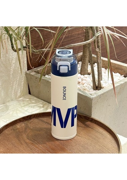 Sevimli Harfler ve Üst Düzey Sıçrama ile Öğrenci Basit Termos Bardak Taşınabilir Su Bardağı Paslanmaz Çelik Kolay Içme Bardağı (Yurt Dışından)