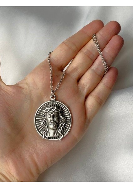 Hz.isa Madalyon Gümüş Kaplama Antik Kolye fiyatları