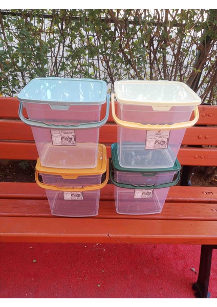 2 Adet Şeffaf Deterjan Kovası 6 Litre Çok Amaçlı Kutu