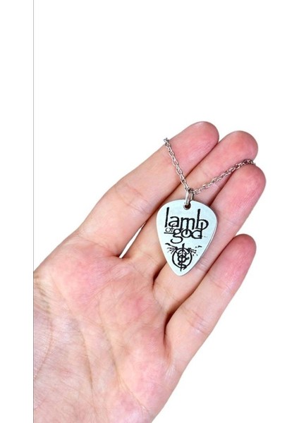 Lamb Of God Rock Müzik Grubu Pena Kolye - Gümüş Kaplama ve Kaliteli Tasarım