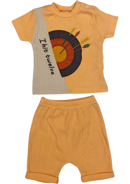 Fitilli Ok Nakışlı 2'li Takım - Somon