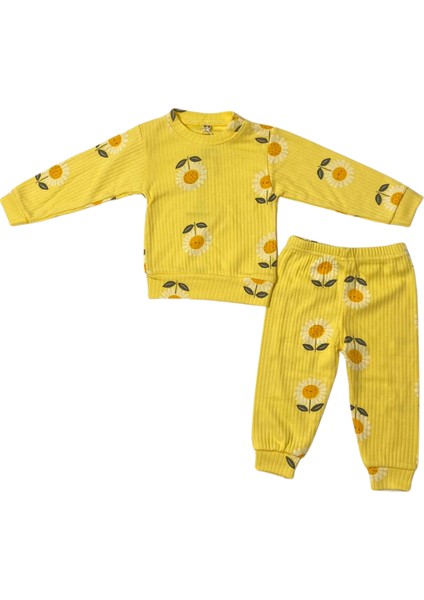 Papatya Desenli Pijama - Sarı