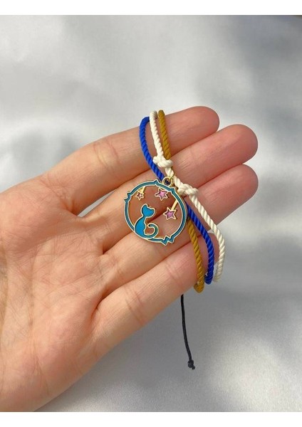 Turkuaz Uç Küçük Prens Tilki Gezegen Yıldızlar Mavi Beyaz Turuncu Ipli Bileklik fiyatları