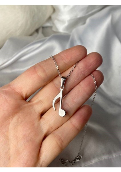 Müzik Nota Figürlü Gümüş Kaplama Kolye Paslanmaz Çelik Müzikal Hediyelik fiyatları