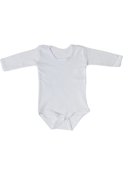 Düz Kollu Çıtçıtlı Badi - Beyaz