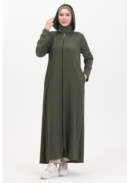 Kapüşonlu Spor Ferace 5104-03 Haki