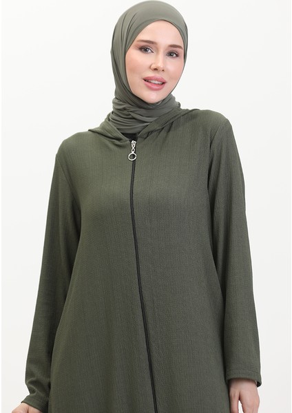 Kapüşonlu Spor Ferace 5104-03 Haki