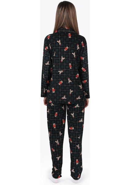 Büyük Beden Battal Ayıcık Desen Süet Kadın Pijama Takımı fiyatları