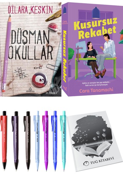 Kusursuz Rekabet ve Ephesus Yayınları Düşman Okullar 1 Dilara Keskin 2li Set + Hediyeli