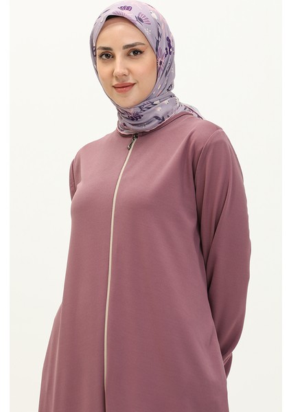 Fermuarlı Cepli Ferace 6666-08 Koyu Lila modelleri