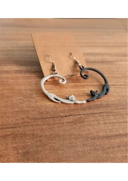 Best Friends Yin Yang Kedili Kolye Kalp Sevgili Küpe