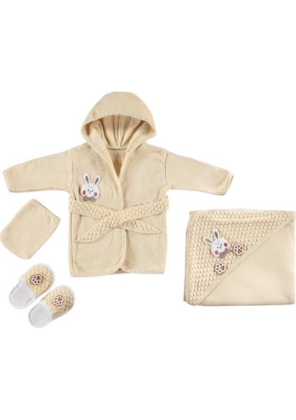 Bornoz Lüx Set Tavşan Kız - Bej