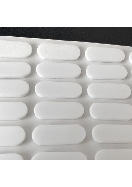 Beyaz Eva Bazlı Darbe Ses Kapı Stoperi Keçe Yapışkanlı 22 mm (30'lu Paket) Dolap Kapak Çekmece Oval