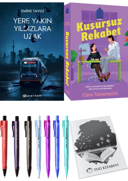Kusursuz Rekabet ve Epsilon Yayınevi Yere Yakın Yıldızlara Uzak Emine Tavuz 2li Set + Hediyeli